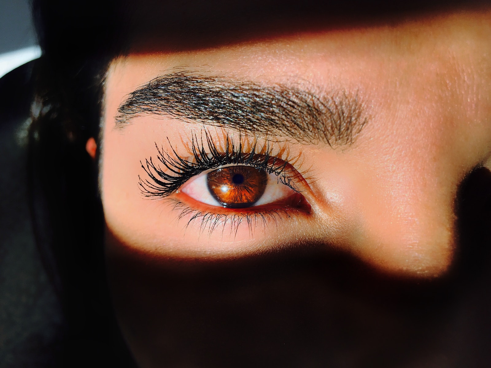 closeup photo of a woman's red eye