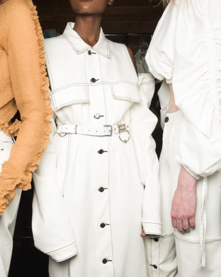 women's white button-up coat